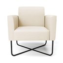 Ver imagem 6 de Poltrona Base X Industrial Preto Marisa Linho Bege A19 D03 - D\'rossi