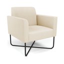Ver imagem 1 de Poltrona Base X Industrial Preto Marisa Linho Bege A19 D03 - D\'rossi
