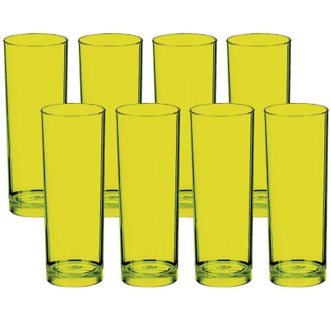 Kit de Copos 8 Copos Grandes Jogo Long Drink 330ml Boccati Cor:verde