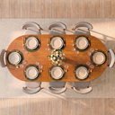 Ver imagem 2 de Conjunto de Jantar com Mesa Oval Tali 210cm e 8 Cadeiras Ema CabeCasa MadeiraOriginals Marrom/Bege