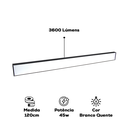 Ver imagem 4 de Luminária Led Linear Pendente 120cm 3600 Lúmen Branco Quente