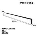 Ver imagem 3 de Luminária Led Linear Pendente 120cm 3600 Lúmen Branco Quente