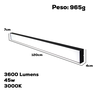 Luminária Led Linear Pendente 120cm 3600 Lúmen Branco Quente - 3