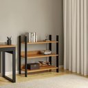 Ver imagem 3 de Estante Livreiro Industrial 93cm em MDF Freijó Preto Fosco Dalla Costa