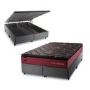 Ver imagem 2 de Conjunto Box Baú King Toronto Cinza 193x203x73 c/ Molas Ensacadas