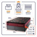 Ver imagem 3 de Conjunto Box Baú King Toronto Cinza 193x203x73 c/ Molas Ensacadas