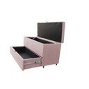 Ver imagem 1 de Recamier Puff Baú Sapateira e Gaveta 90 Cm para Cama de Solteiro - Rose Claro