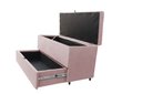 Ver imagem 1 de Recamier Puff Baú Sapateira e Gaveta 90 Cm para Cama de Solteiro - Rose Claro