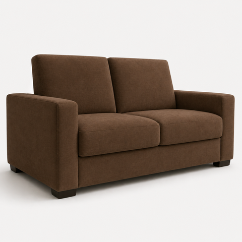 Sofá Namoradeira Moderno 3 Lugares Sala Estar Recepção Confortável Suede:Suede Marrom