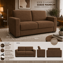 Ver imagem 3 de Sofá Namoradeira Moderno 3 Lugares Sala Estar Recepção Confortável Suede:Suede Marrom
