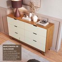 Ver imagem 4 de Cômoda para Quarto 6 Gavetas MDF Alice Yescasa Marrom/Off White/Castanho