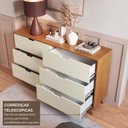 Ver imagem 5 de Cômoda para Quarto 6 Gavetas MDF Alice Yescasa Marrom/Off White/Castanho