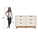 Ver mais imagens de Cômoda para Quarto 6 Gavetas MDF Alice Yescasa Marrom/Off White/Castanho