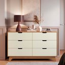 Ver imagem 1 de Cômoda para Quarto 6 Gavetas MDF Alice Yescasa Marrom/Off White/Castanho