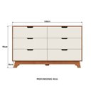 Ver imagem 3 de Cômoda para Quarto 6 Gavetas MDF Alice Yescasa Marrom/Off White/Castanho