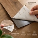 Ver imagem 4 de Piso Vinílico Autoadesivo 1,11m² Kit 8 Réguas Grandes 1,5mm Amêndoa Escura