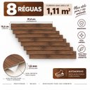 Ver imagem 2 de Piso Vinílico Autoadesivo 1,11m² Kit 8 Réguas Grandes 1,5mm Amêndoa Escura