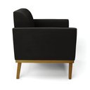 Ver imagem 5 de Sofá Namoradeira Base de Madeira Fixa Castanho Marisa Suede Preto - D'Rossi