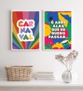 Ver imagem 1 de Kit 2 Quadros Decorativos Carnaval- Ô Abre Alas 45x34cm - com Vidro:madeira Preta