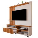 Ver imagem 3 de Estante para Tv até 65 Polegadas Héstia 1 Gaveta Ripado Off White/nature - Pnr Móveis
