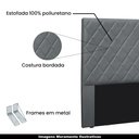 Ver imagem 3 de Cabeceira Decorativa Queen Size 1,60M Givenchy Veludo Cinza - Gran Belo