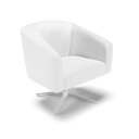 Ver imagem 1 de Poltrona Giratória Stella Corino Branco Base Cromada - D’Rossi