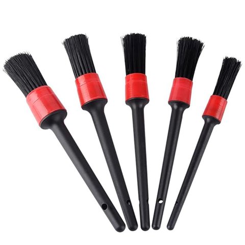 Kit 5 Escovas de Limpeza Automotiva para Cantos e Detalhes