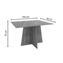 Ver imagem 2 de Mesa P/ Cozinha Lótus C/ Tampo Madeirado C/ Vidro 160x90cm Freijó/off White - Kappesberg