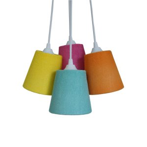 Lustre Pendente Cacho Bouclé Colorido