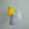 Lustre Pendente Infantil Geométrico Amarelo e Cinza - 2