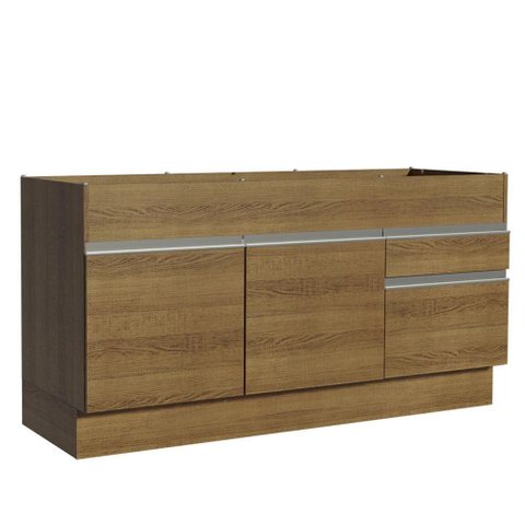 Balcão de Pia Glamy com 2 Portas e 2 Gavetas Rustic Madesa