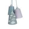 Lustre Pendente Infantil Nuvens Cinza e Rosa - 1