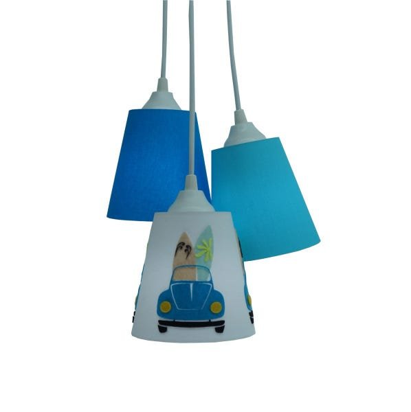 Lustre Pendente Quarto Infantil Surf e Fusca