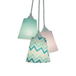 Lustre Pendente Quarto De Menina Cor De Rosa e Verde Água - 1