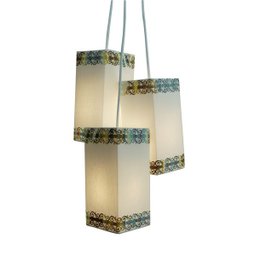Lustre Pendente Retangular com Bordas Arabescos - 1