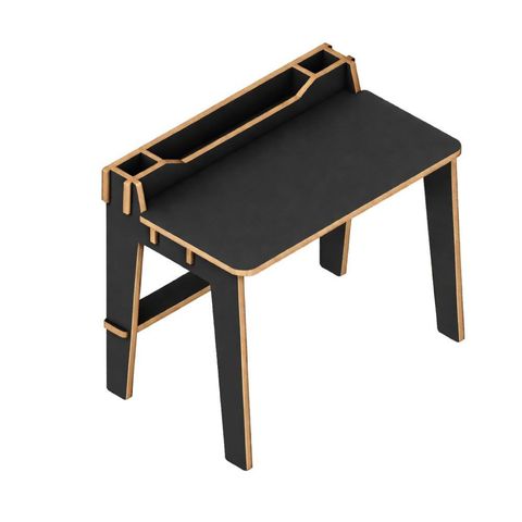Mesa de Estudos com Nichos 60cm Mdf Compacta Infantil:preto