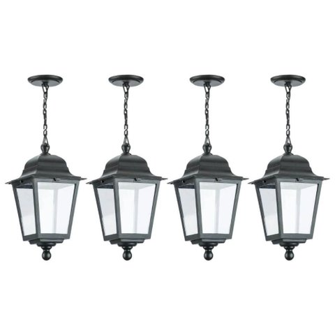 Kit 4 Pendentes Soberana Bivolt Iluminação Salas Áreas Gourmet Varandas Luminárias E27 Dital