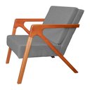 Ver imagem 2 de Conjunto 2 Poltronas Monalisa Com Braços de Madeira Linho Cinza - LM DECOR