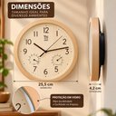 Ver imagem 7 de Relogio de Parede Estilo Madeira Decorativo Redondo Silencioso Quarto Escritorio Studio Moderno Bege