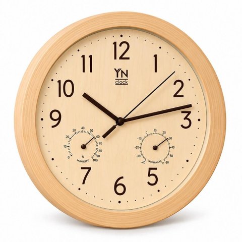 Relogio de Parede Estilo Madeira Decorativo Redondo Silencioso Quarto Escritorio Studio Moderno Bege