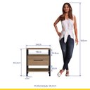 Ver imagem 3 de Mesa de Apoio Lateral Estilo Industrial 54 X 60 X 35 Cm 1 Gaveta Mdp Mel Preto - Clicklar