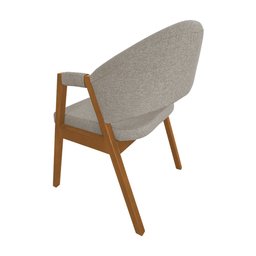 Kit 4 Cadeiras de Jantar Madeira Maciça Cerejeira Premium Helen Linho Bege - 5