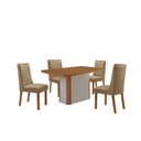 Ver imagem 1 de Mesa de Jantar Isadora 120cm Tampo MDF Laminado Canto Copo com 4 Cadeiras Carolina