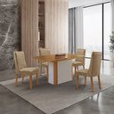 Ver imagem 3 de Mesa de Jantar Isadora 120cm Tampo MDF Laminado Canto Copo com 4 Cadeiras Carolina