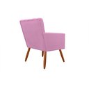 Ver imagem 2 de Poltrona Decorativa Cecília Suede Rosa Pés Madeira Mz Decor