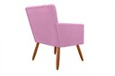 Ver imagem 2 de Poltrona Decorativa Cecília Suede Rosa Pés Madeira Mz Decor