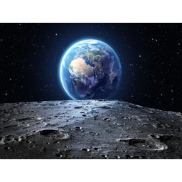Papel De Parede Lua Noite Terra Espaço Céu 3D 7,50m² Lua25 - 2
