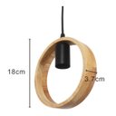 Ver imagem 3 de Lustre Pendente Rústico Redondo em Madeira Tampa Canopla Regulável 1,20m para Teto Fio Pp Bocal Soqu