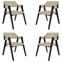 Ver imagem 1 de Kit 4 Cadeiras Sala de Jantar e Jogos Carteados Madeira Maciça Poker Pu Bege/preto G42 - Gran Belo