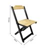 Conjunto Dobravel para Bar Mesa 70x70 com 4 Cadeiras Soberando - Natural/preto - 5